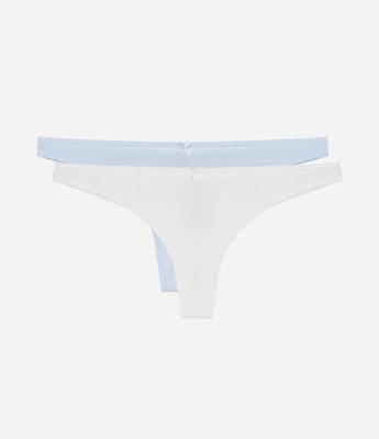 Kit 02 Calcinhas Biquíni Fio Duplo em Algodão