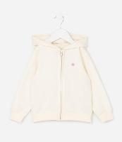 Jaqueta Infantil em Moletom com Bordado de Flor - Tam 1 a 6 Anos - 1