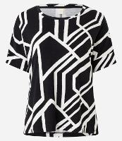 Blusa em Viscolycra com Gola Redonda e Estampa Geométrica - 1