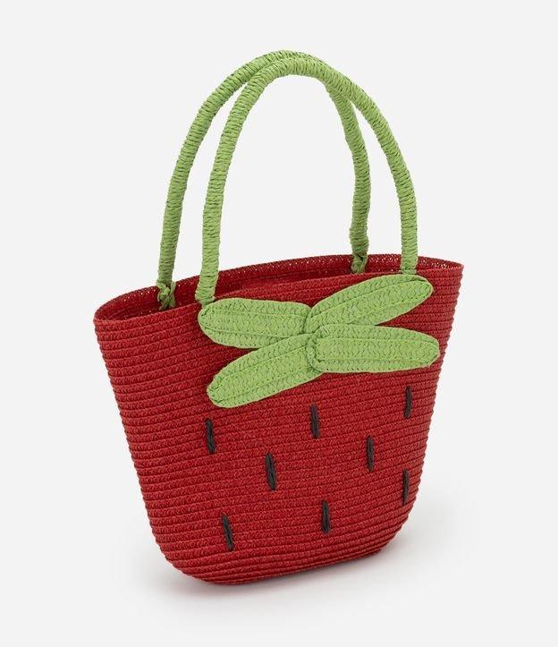 Bolsa Infantil em Palha com Bordado Morango - Tam Único - 1