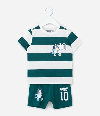 Pijama Infantil Curto com Estampa Bluey - Tam 2 a 6 Anos