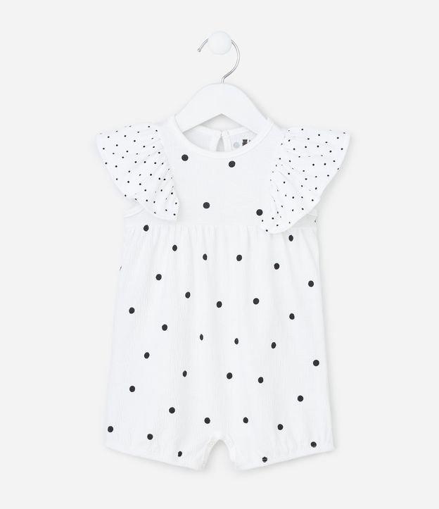 Macaquinho Infantil em Algodão com Estampa Poá - Tam 0 a 18 meses - 1