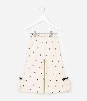 Calça Infantil com Estampa Poá Babados Laterais e Texturizada - Tam 1 a 6 Anos - 1