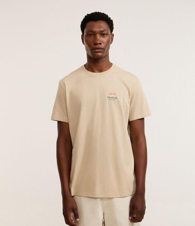 Camiseta em Algodão com Estampa Tropical Verão - 1