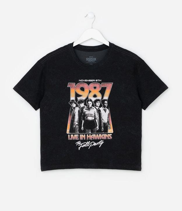 Camiseta Infantil Relaxed com Estampa Stranger Things - Tam 7 a 14 Anos - 1