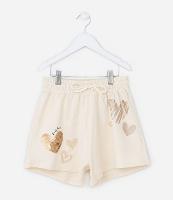 Short Infantil com Estampa de Corações - Tam 5 a 14 Anos - 1