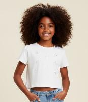 Camiseta Curta Infantil com Bordado Estrelas em Paetês - Tam 5 a 14 Anos - 2