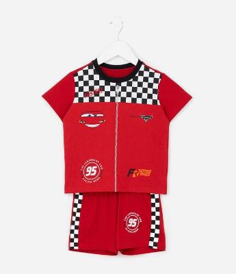 Pijama Infantil Curto com Estampa Carros  - Tam 2 a 6 Anos