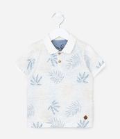 Camiseta Polo Infantil com Estampa de Folhagens - Tam 1 a 5 anos - 1