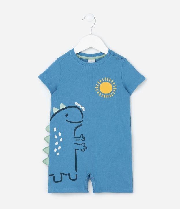 Macaquinho Infantil em Algodão com Estampa de Dinossauro - Tam 0 a 18 Meses - 1