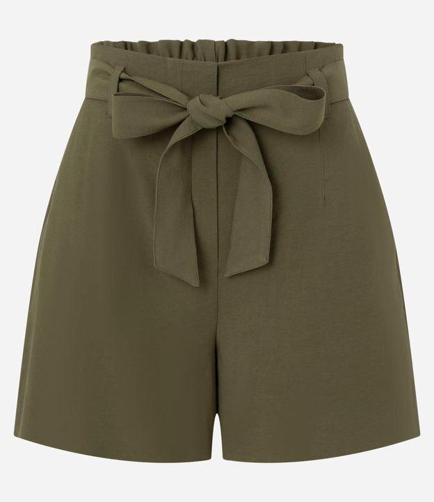 Short Clochard Alfaiatado em Viscose com Cinto Amarração - 1