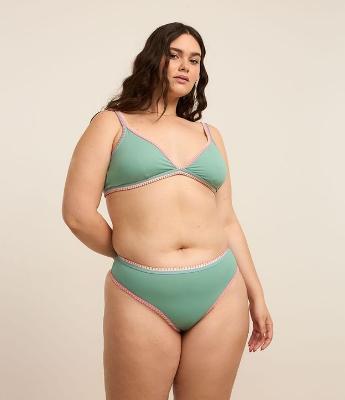 Biquíni Calcinha Média em Microfibra com Viés Colorido Curve & Plus Size