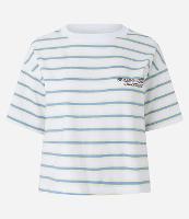 Camiseta Boxy Esportiva em Algodão com Estampa Listrada - 1