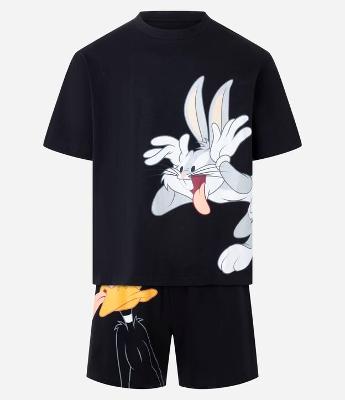 Pijama Boxy em Algodão com Estampa Looney Tunes