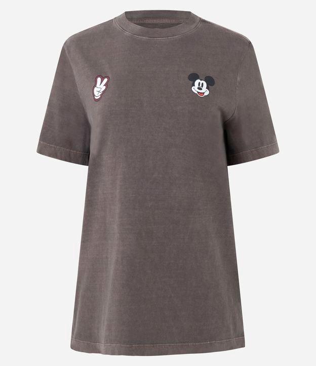 Camiseta em Algodão Estonado com Estampa Frente e Costas Mickey - 1