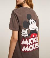 Camiseta em Algodão Estonado com Estampa Frente e Costas Mickey - 3