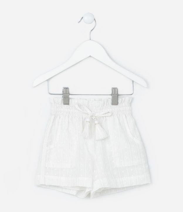 Short Infantil em Tricoline Texturizado com Amarração e Tassel - Tam 1 a 6 Anos - 1