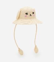 Chapéu de Palha Infantil com Carinha e Orelha - Tam Único - 1