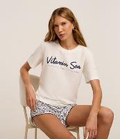 Pijama Short Doll em Alhodão com Short Estampado Vitamin Sea - 3