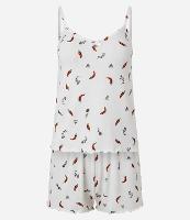 Pijama Short Doll em Tricô Leve com Estampa de Pimentinhas - 1