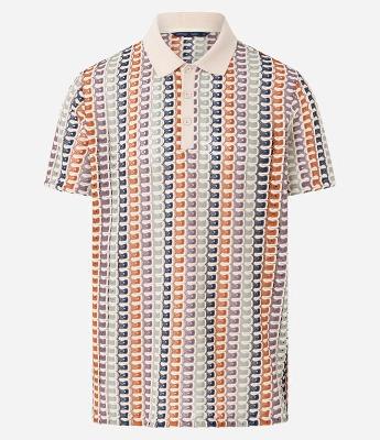 Camisa Polo Comfort em Jacquard com Textura Ondulada