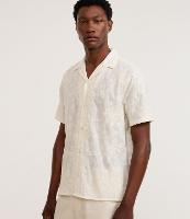 Camisa Comfort em Algodão com Bordado Floral e Texturizada - 1