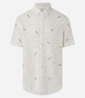 Camisa com Bordado de Flor e Texturizada - 1