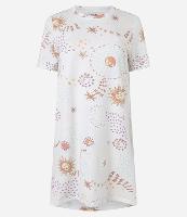 Camisola Curta em Algodão com Estampa de Estrelas - 1