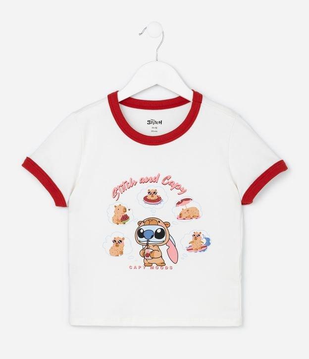 Camiseta Infantil com Estampa Stitch and Capy - Tam 5 a 14 Anos - 1