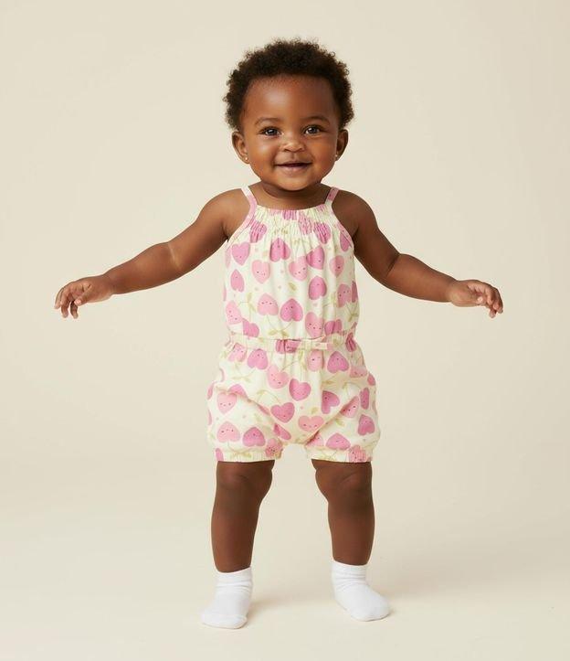 Macaquinho Infantil com Estampa de Cerejas - Tam 0 a 18 Meses - 2