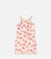 Macaquinho Infantil com Estampa de Cerejas - Tam 0 a 18 Meses - 1