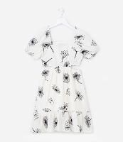 Vestido Infantil com Cut Out e Estampa Floral - Tam 5 a 14 Anos - 1