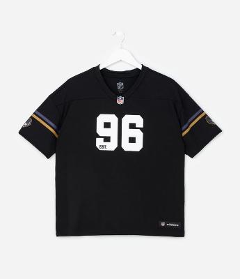 Camiseta Infantil Oversized com Tecnologia Dry Ravens NFL - Tam 5 a 14 Anos