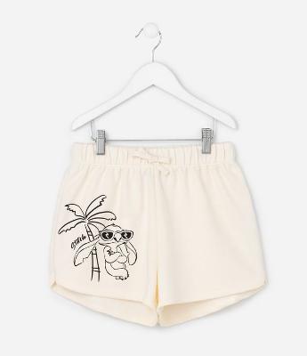 Short Infantil Runner em Moletom com Estampa do Stitch - Tam 5 a 14 Anos
