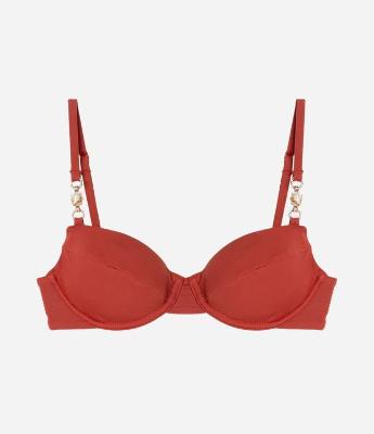 Biquíni Top Meia Taça em Microfibra com Pedraria nas Alças