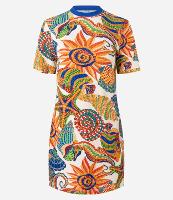 Vestido T-Shirt Curto em Viscose com Estampa Tropical - 1