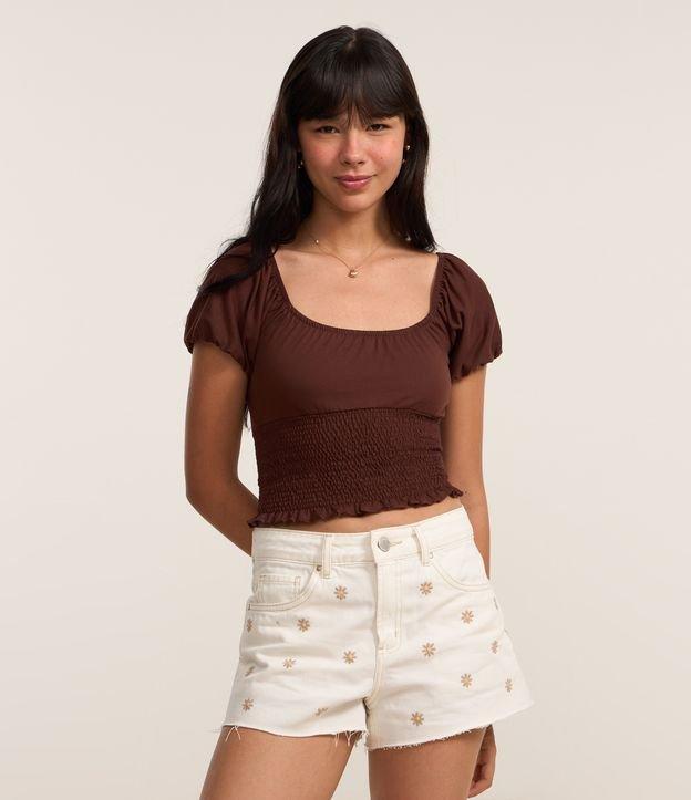 Blusa com Lastex e Manga Bufante - 2