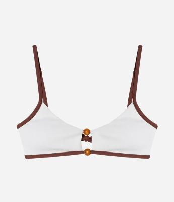 Biquíni Top Camisetinha em Microfibra Texturizada com Aviamento no Busto