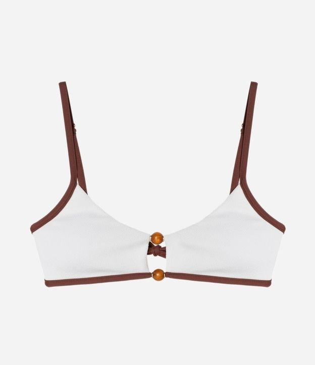 Biquíni Top Camisetinha em Microfibra Texturizada com Aviamento no Busto - 1