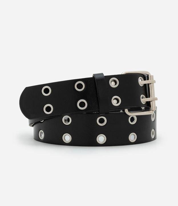 Cinto Médio Com Fivela Dupla Quadrada e Ilhós - 1