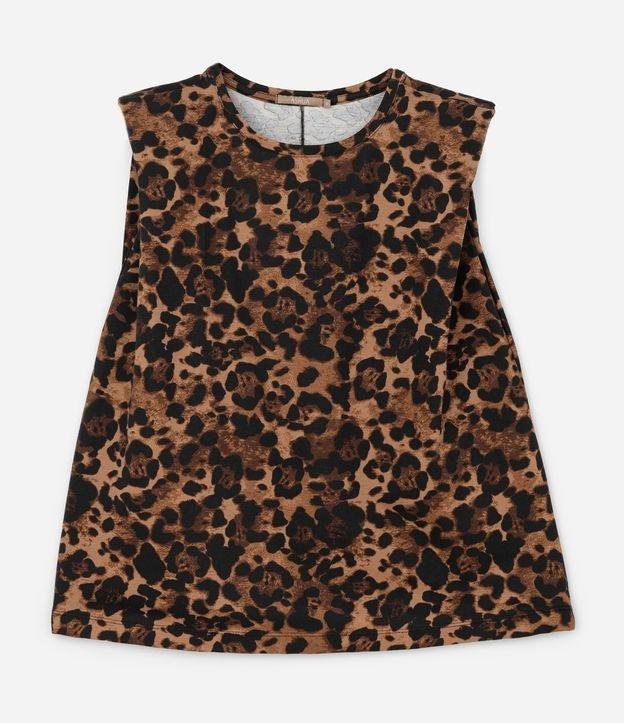 Regata Muscle Tee em Algodão com Estampa Animal Print Onça Curve & Plus Size - 1