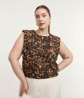 Regata Muscle Tee em Algodão com Estampa Onça Curve & Plus Size - 3
