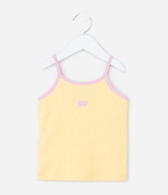 Regata Infantil com Borboleta Canelada - Tam 1 a 6 Anos