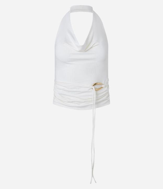 Blusa Frente Única com Decote Degagê e Amarração com Aviamento - 1