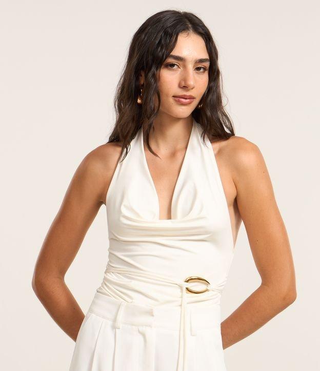 Blusa Frente Única com Decote Degagê e Amarração com Aviamento - 2
