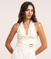 Blusa Frente Única com Decote Degagê e Amarração com Aviamento - 2