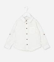 Camisa Infantil em Linho e Algodão com Bolsinho - Tam 1 a 6 Anos - 1