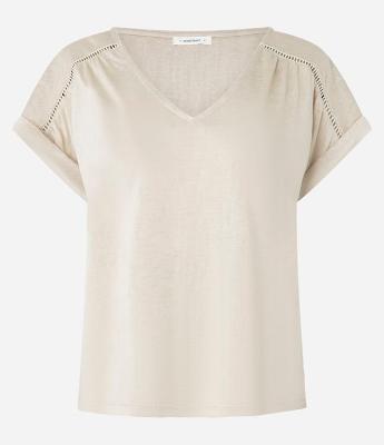 Blusa em Flamê com Entremeio na Manga Dobrada