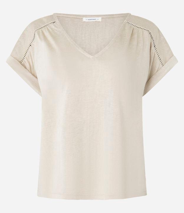 Blusa em Flamê com Entremeio na Manga Dobrada - 1