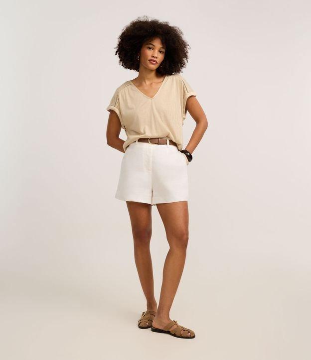 Blusa em Flamê com Entremeio na Manga Dobrada - 2